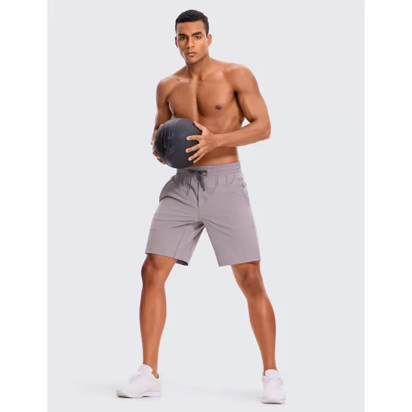 CRZ YOGA Mens 2 in 1 Running Shorts with Liner  5 7 9 Quick Dry Workout Sports Athletic Shorts with Pockets9 inches Lunar Rock