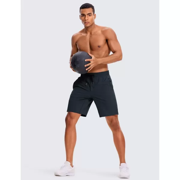 CRZ YOGA Mens 2 in 1 Running Shorts with Liner  5 7 9 Quick Dry Workout Sports Athletic Shorts with Pockets9 inches True Navy