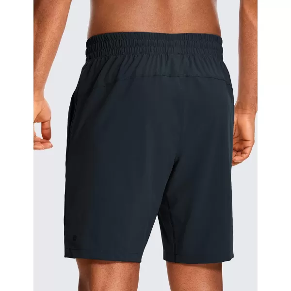 CRZ YOGA Mens 2 in 1 Running Shorts with Liner  5 7 9 Quick Dry Workout Sports Athletic Shorts with Pockets9 inches True Navy