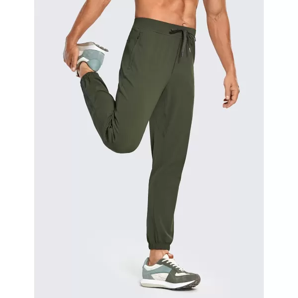 CRZ YOGA Mens 4Way Stretch Golf Joggers with Pockets 283032  Work Sweatpants Track Gym Athletic Workout Hiking Pants28 inches Dark Olive