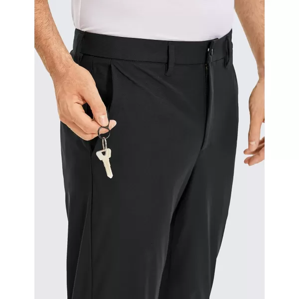 CRZ YOGA Mens All Day Comfy Golf Pants  303234 Quick Dry Lightweight Work Casual Trousers with PocketsBlack