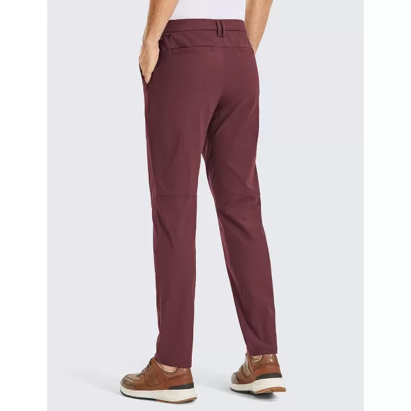 CRZ YOGA Mens All Day Comfy Golf Pants  303234 Quick Dry Lightweight Work Casual Trousers with PocketsDark Red