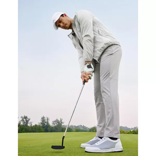 CRZ YOGA Mens All Day Comfy Golf Pants  303234 Quick Dry Lightweight Work Casual Trousers with PocketsGull Gray