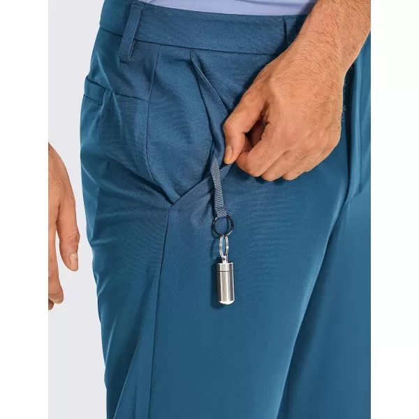 CRZ YOGA Mens All Day Comfy Golf Pants  303234 Quick Dry Lightweight Work Casual Trousers with PocketsIron Blue