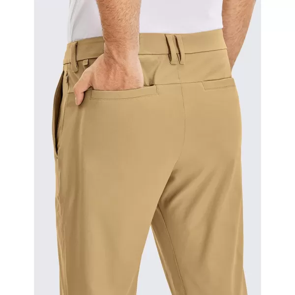 CRZ YOGA Mens All Day Comfy Golf Pants  303234 Quick Dry Lightweight Work Casual Trousers with PocketsKhaki Sand