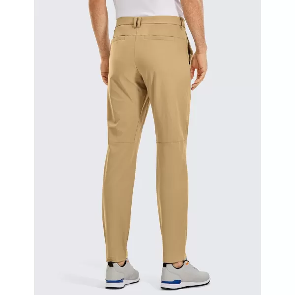 CRZ YOGA Mens All Day Comfy Golf Pants  303234 Quick Dry Lightweight Work Casual Trousers with PocketsKhaki Sand