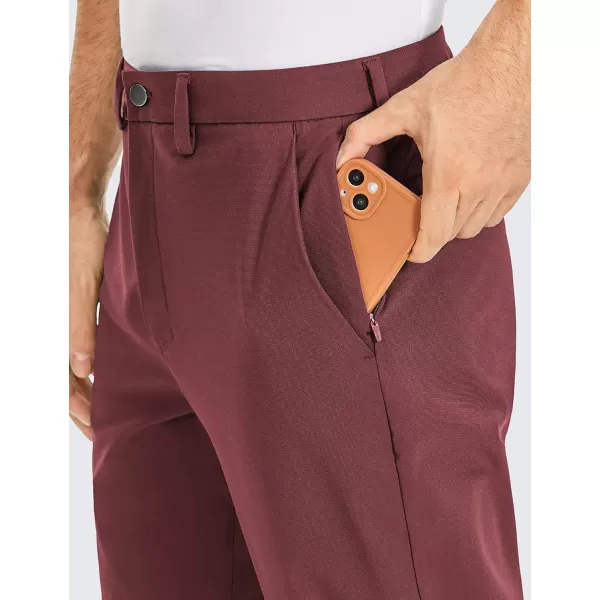 CRZ YOGA Mens All Day Comfy Golf Pants  303234 Quick Dry Lightweight Work Casual Trousers with PocketsSaddle Brown