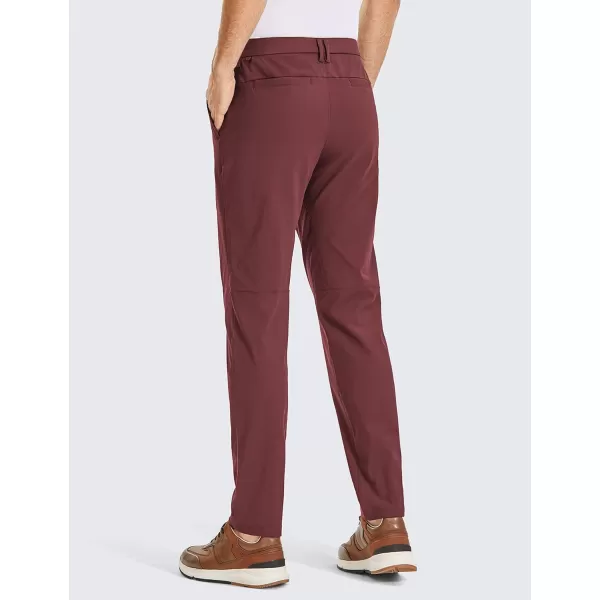 CRZ YOGA Mens All Day Comfy Golf Pants  303234 Quick Dry Lightweight Work Casual Trousers with PocketsSaddle Brown