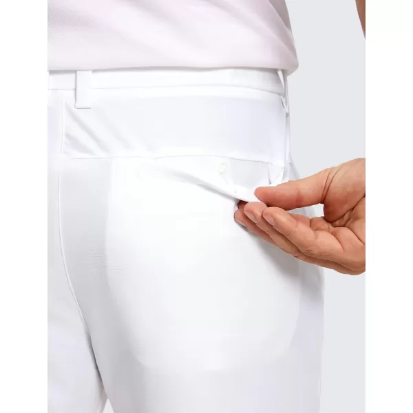 CRZ YOGA Mens All Day Comfy Golf Pants  303234 Quick Dry Lightweight Work Casual Trousers with PocketsWhite