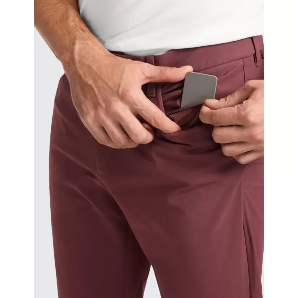 CRZ YOGA Mens All Day Comfy Golf Pants with 5Pocket  303234 Quick Dry Lightweight Casual Work Stretch PantsSaddle Brown