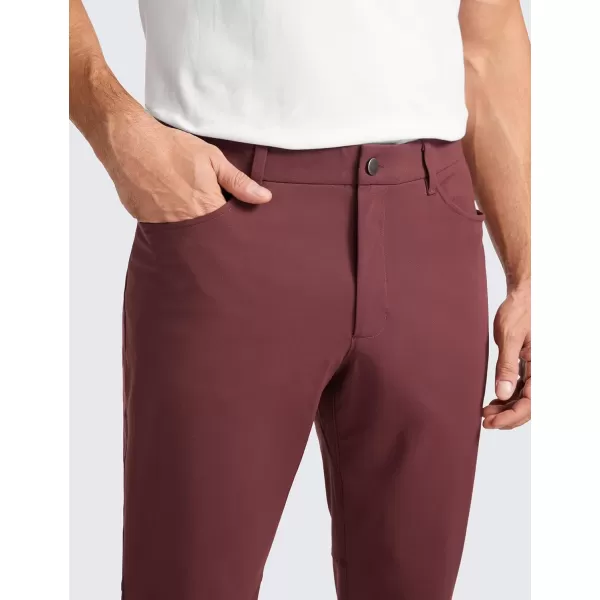 CRZ YOGA Mens All Day Comfy Golf Pants with 5Pocket  303234 Quick Dry Lightweight Casual Work Stretch PantsSaddle Brown