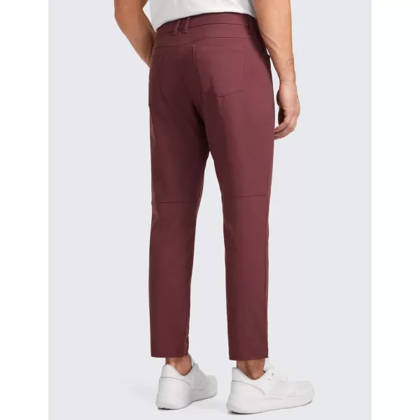 CRZ YOGA Mens All Day Comfy Golf Pants with 5Pocket  303234 Quick Dry Lightweight Casual Work Stretch PantsSaddle Brown