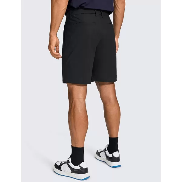 CRZ YOGA Mens All Day Comfy Golf Shorts  7  9 Stretch Lightweight Casual Work Flat Front Shorts with Pockets7 inches Black