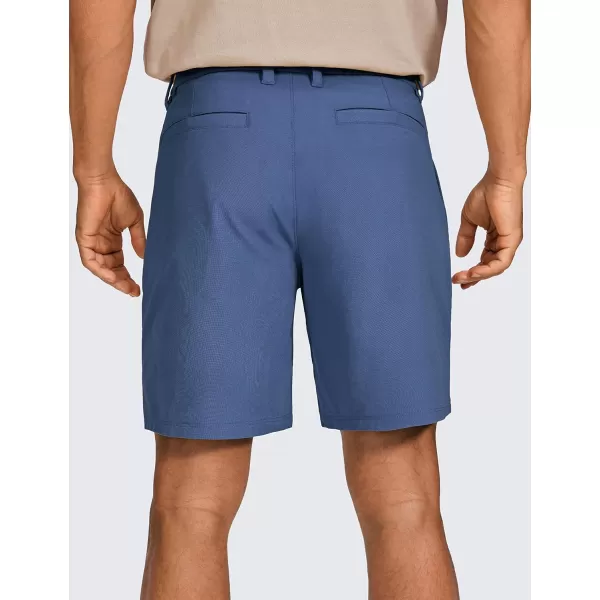 CRZ YOGA Mens All Day Comfy Golf Shorts  7  9 Stretch Lightweight Casual Work Flat Front Shorts with Pockets7 inches Electric Blue