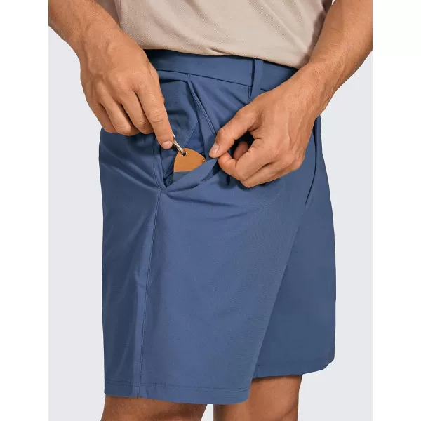 CRZ YOGA Mens All Day Comfy Golf Shorts  7  9 Stretch Lightweight Casual Work Flat Front Shorts with Pockets7 inches Electric Blue