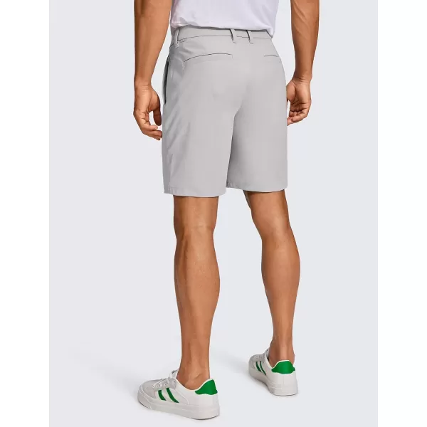 CRZ YOGA Mens All Day Comfy Golf Shorts  7  9 Stretch Lightweight Casual Work Flat Front Shorts with Pockets7 inches Gull Gray