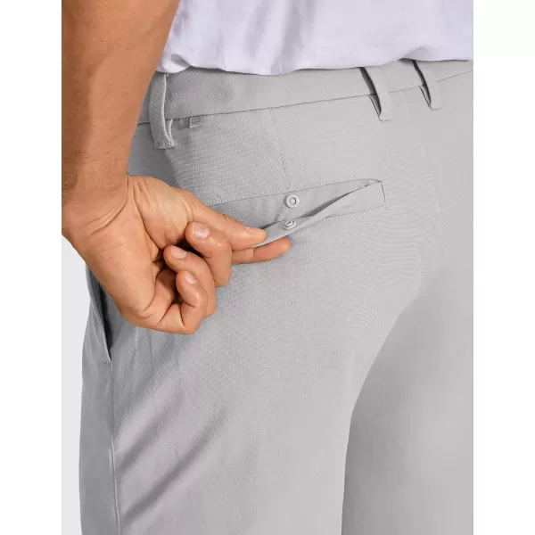 CRZ YOGA Mens All Day Comfy Golf Shorts  7  9 Stretch Lightweight Casual Work Flat Front Shorts with Pockets7 inches Gull Gray