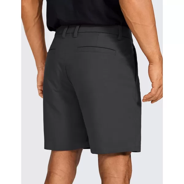 CRZ YOGA Mens All Day Comfy Golf Shorts  7  9 Stretch Lightweight Casual Work Flat Front Shorts with Pockets7 inches Ink Gray