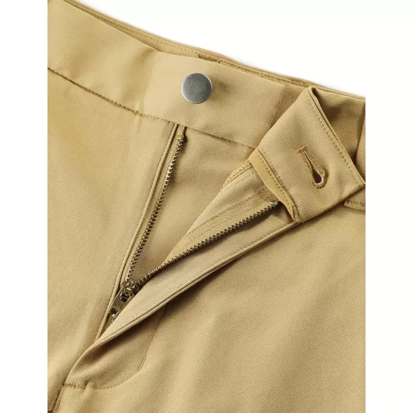 CRZ YOGA Mens All Day Comfy Golf Shorts  7  9 Stretch Lightweight Casual Work Flat Front Shorts with Pockets7 inches Khaki Sand