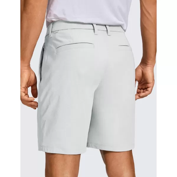 CRZ YOGA Mens All Day Comfy Golf Shorts  7  9 Stretch Lightweight Casual Work Flat Front Shorts with Pockets7 inches Platinum Grey