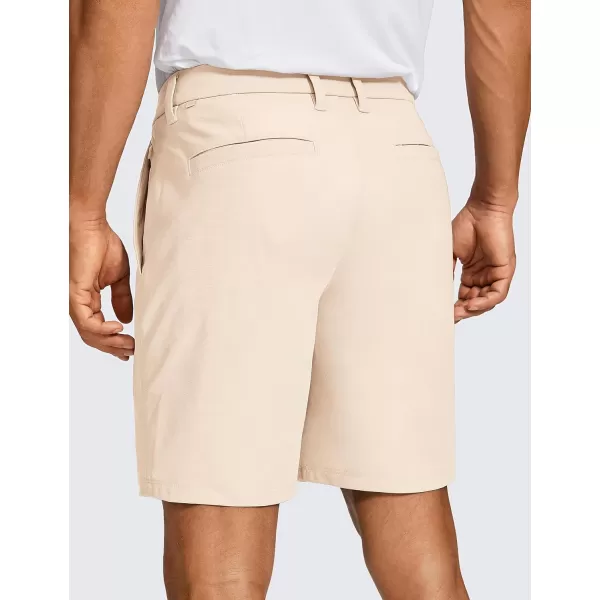 CRZ YOGA Mens All Day Comfy Golf Shorts  7  9 Stretch Lightweight Casual Work Flat Front Shorts with Pockets7 inches Raw Linen