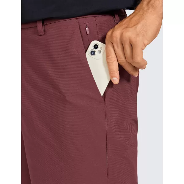 CRZ YOGA Mens All Day Comfy Golf Shorts  7  9 Stretch Lightweight Casual Work Flat Front Shorts with Pockets7 inches Saddle Brown