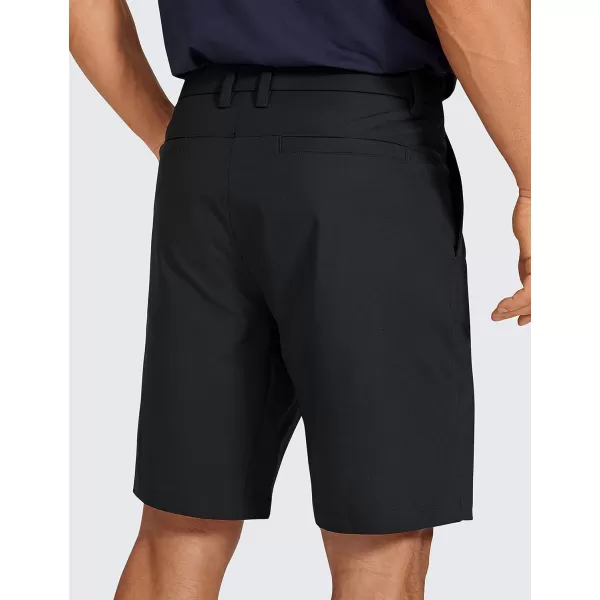 CRZ YOGA Mens All Day Comfy Golf Shorts  7  9 Stretch Lightweight Casual Work Flat Front Shorts with Pockets9 inches Black