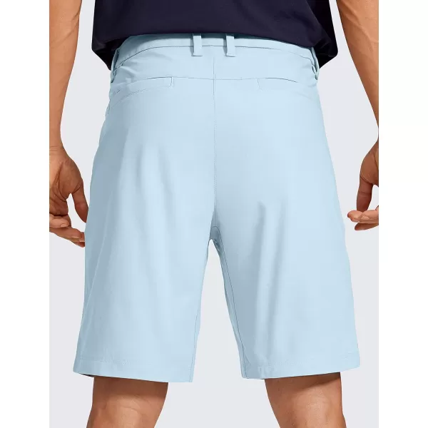 CRZ YOGA Mens All Day Comfy Golf Shorts  7  9 Stretch Lightweight Casual Work Flat Front Shorts with Pockets9 inches Chambray Blue