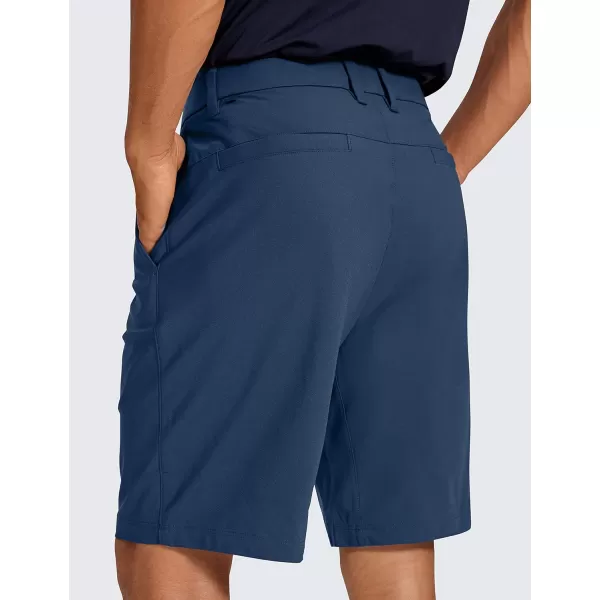 CRZ YOGA Mens All Day Comfy Golf Shorts  7  9 Stretch Lightweight Casual Work Flat Front Shorts with Pockets9 inches Electric Blue