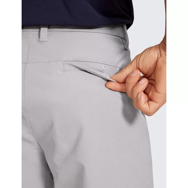 CRZ YOGA Mens All Day Comfy Golf Shorts  7  9 Stretch Lightweight Casual Work Flat Front Shorts with Pockets9 inches Gull Gray