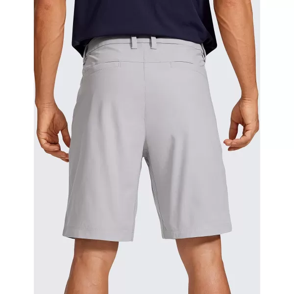 CRZ YOGA Mens All Day Comfy Golf Shorts  7  9 Stretch Lightweight Casual Work Flat Front Shorts with Pockets9 inches Gull Gray