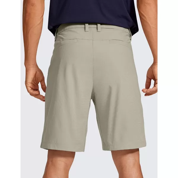 CRZ YOGA Mens All Day Comfy Golf Shorts  7  9 Stretch Lightweight Casual Work Flat Front Shorts with Pockets9 inches Khali Barley