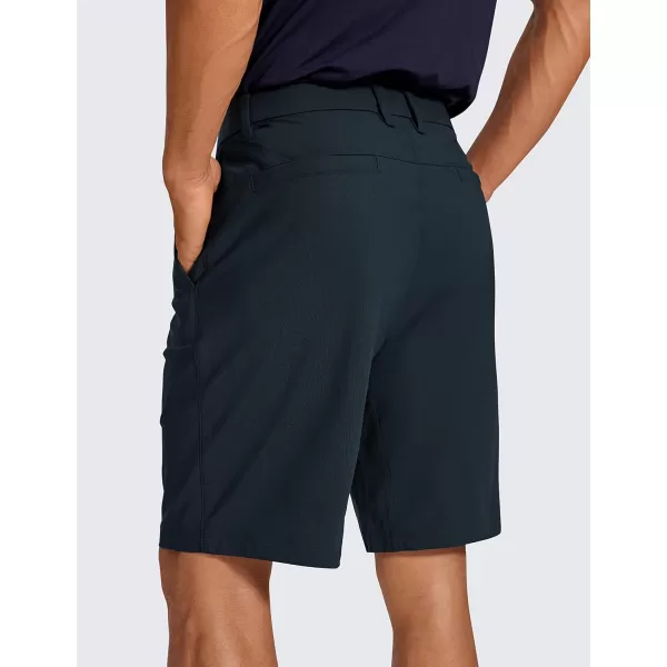 CRZ YOGA Mens All Day Comfy Golf Shorts  7  9 Stretch Lightweight Casual Work Flat Front Shorts with Pockets9 inches True Navy