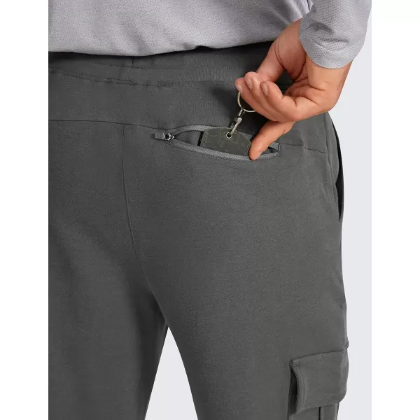 CRZ YOGA Mens Cargo Joggers Pants  29 Cotton Lightweight Casual Lounge Athletic Workout Sweatpants with PocketsAnthracite