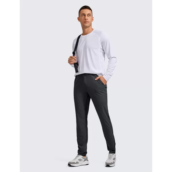 CRZ YOGA Mens Comfy Lounge Pants 30  SuperSoft Open Bottom Yoga Casual Pajama Pants Athletic Sweatpants with PocketsBlack Heather