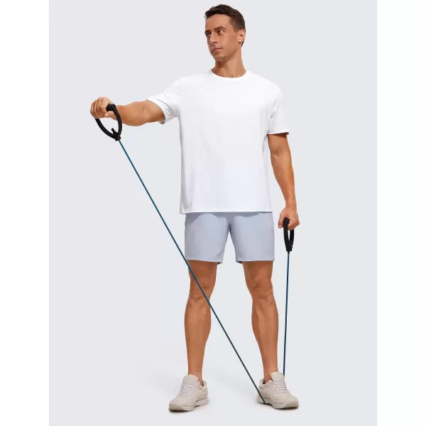 CRZ YOGA Mens Cotton Polyester Short Sleeve TShirt Classic Fit Casual Workout Tops Soft Premium TeeWhite