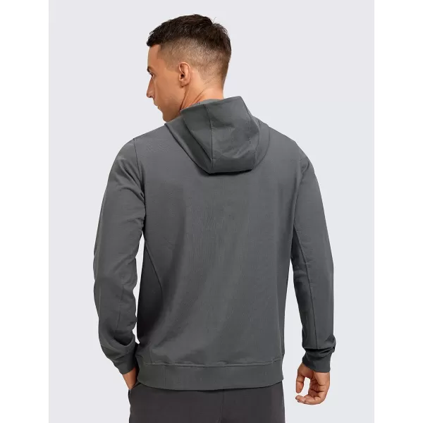 CRZ YOGA Mens Cotton Zipup Hoodie Thick Terry Essentials Athletic Casual Hoodies Zip Hooded Jackets Sweatshirt with PocketsAnthracite