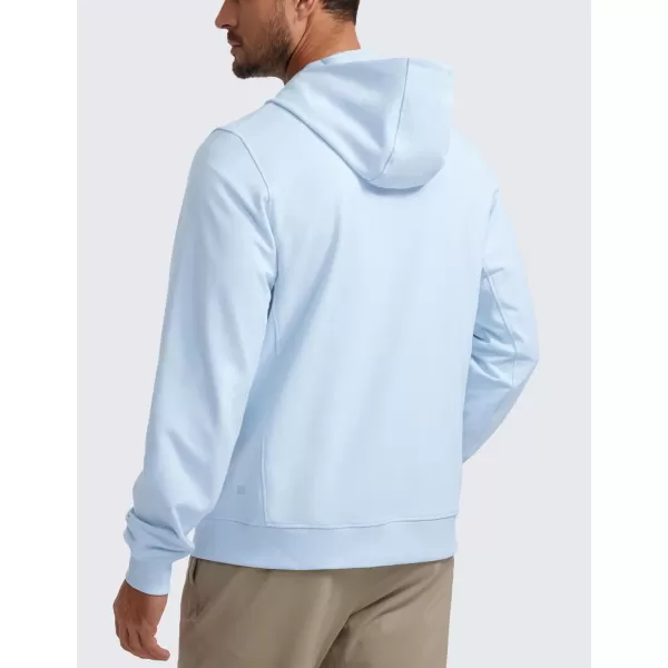 CRZ YOGA Mens Cotton Zipup Hoodie Thick Terry Essentials Athletic Casual Hoodies Zip Hooded Jackets Sweatshirt with PocketsChambray Blue