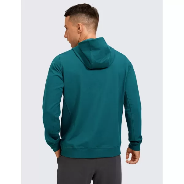 CRZ YOGA Mens Cotton Zipup Hoodie Thick Terry Essentials Athletic Casual Hoodies Zip Hooded Jackets Sweatshirt with PocketsGreen Jade