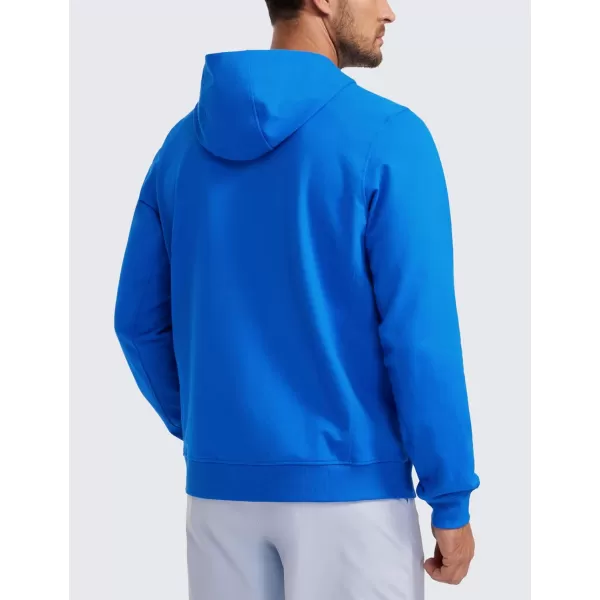 CRZ YOGA Mens Cotton Zipup Hoodie Thick Terry Essentials Athletic Casual Hoodies Zip Hooded Jackets Sweatshirt with PocketsSparkle Blue