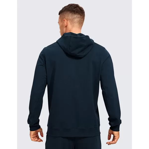 CRZ YOGA Mens Cotton Zipup Hoodie Thick Terry Essentials Athletic Casual Hoodies Zip Hooded Jackets Sweatshirt with PocketsTrue Navy