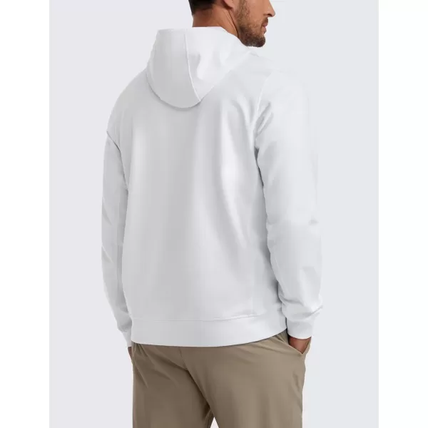 CRZ YOGA Mens Cotton Zipup Hoodie Thick Terry Essentials Athletic Casual Hoodies Zip Hooded Jackets Sweatshirt with PocketsWhite