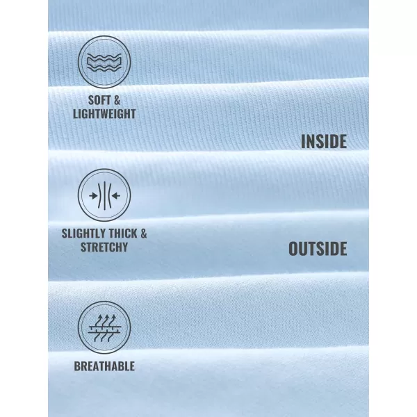 CRZ YOGA Mens Crewneck Sweatshirts French Terry Athletic Workout Sweat Shirts Casual Pullover Tops with Zipper PocketChambray Blue