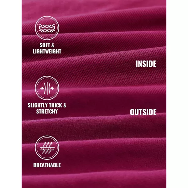 CRZ YOGA Mens Crewneck Sweatshirts French Terry Athletic Workout Sweat Shirts Casual Pullover Tops with Zipper PocketMagenta Purple