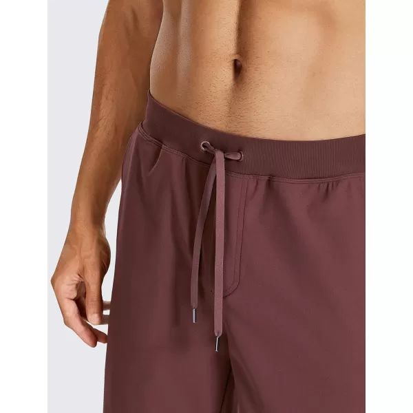 CRZ YOGA Mens FourWay Stretch Workout Shorts  79 Soft Durable Casual Athletic Shorts with Pockets Gym Running Hiking7 inches Dark Red