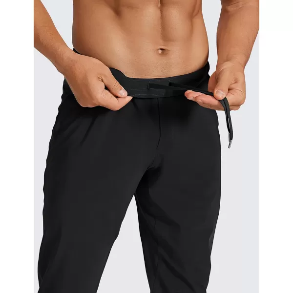 CRZ YOGA Mens Lightweight Joggers Pants  29 Quick Dry Workout Pants Track Running Gym Athletic Pants with Zipper PocketsBlack