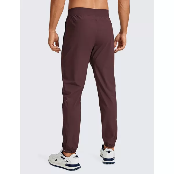 CRZ YOGA Mens Lightweight Joggers Pants  29 Quick Dry Workout Pants Track Running Gym Athletic Pants with Zipper PocketsDark Red