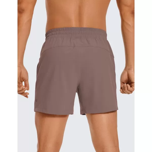 CRZ YOGA Mens Linerless Workout Shorts  5 Lightweight Quick Dry Running Sports Athletic Gym Shorts with PocketsBrown Rock