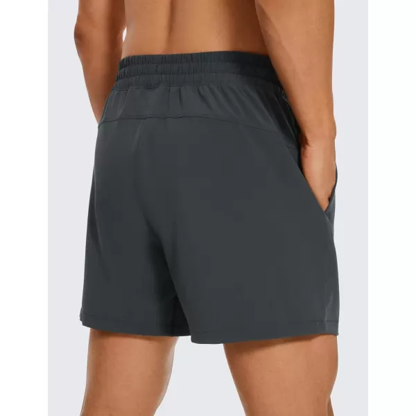 CRZ YOGA Mens Linerless Workout Shorts  5 Lightweight Quick Dry Running Sports Athletic Gym Shorts with PocketsInk Gray