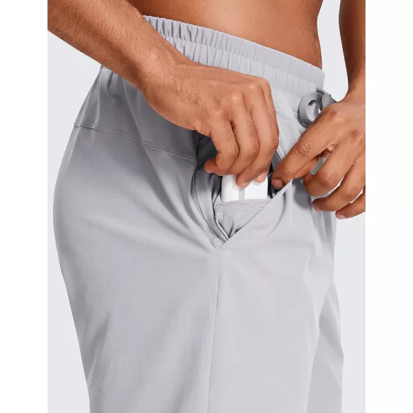 CRZ YOGA Mens Linerless Workout Shorts  7  9 Quick Dry Running Sports Athletic Gym Shorts with Pockets7 inches Gull Gray